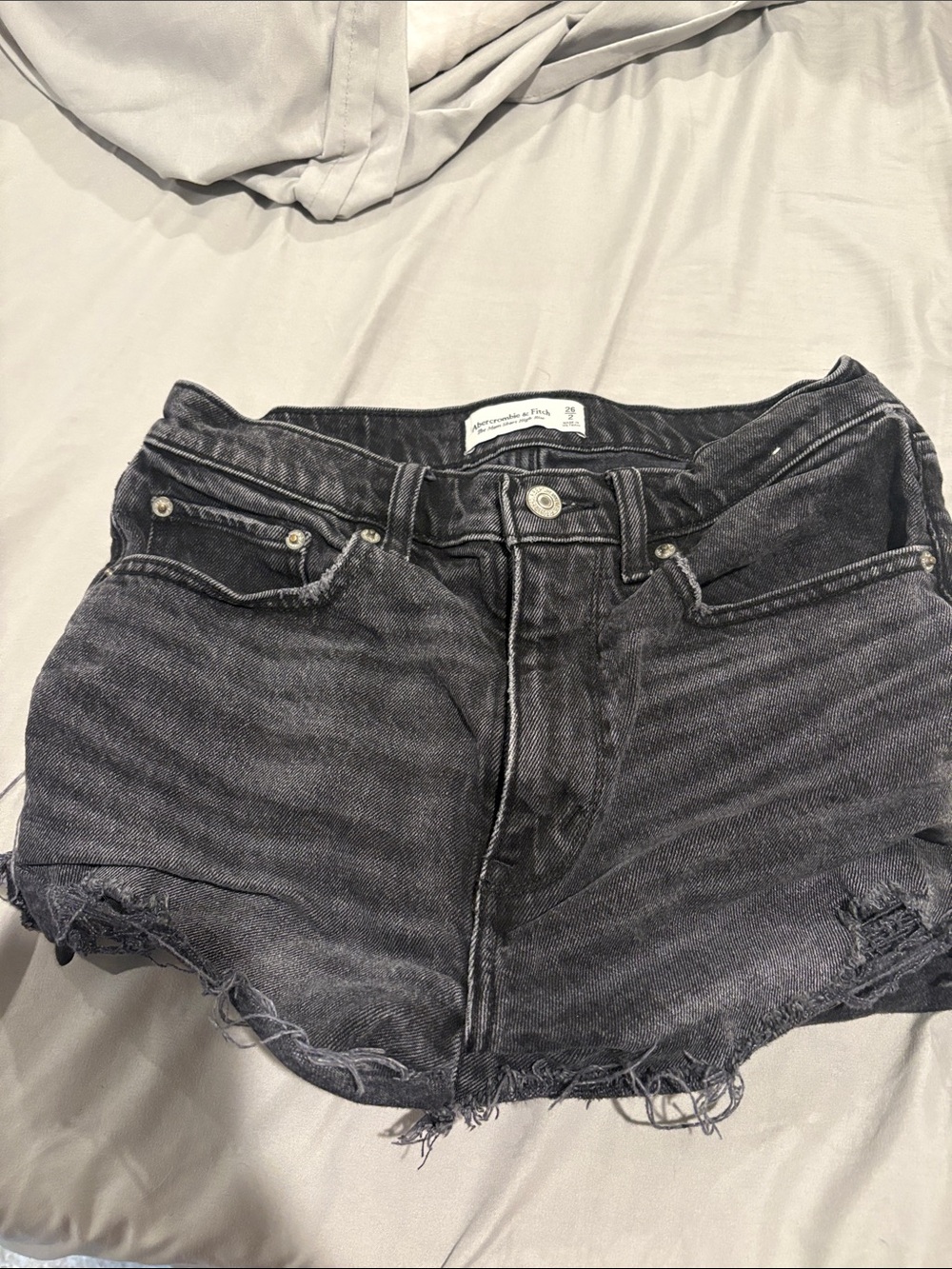 Abercrombie & Fitch Black Washed Denim Cutoff Jean Shorts